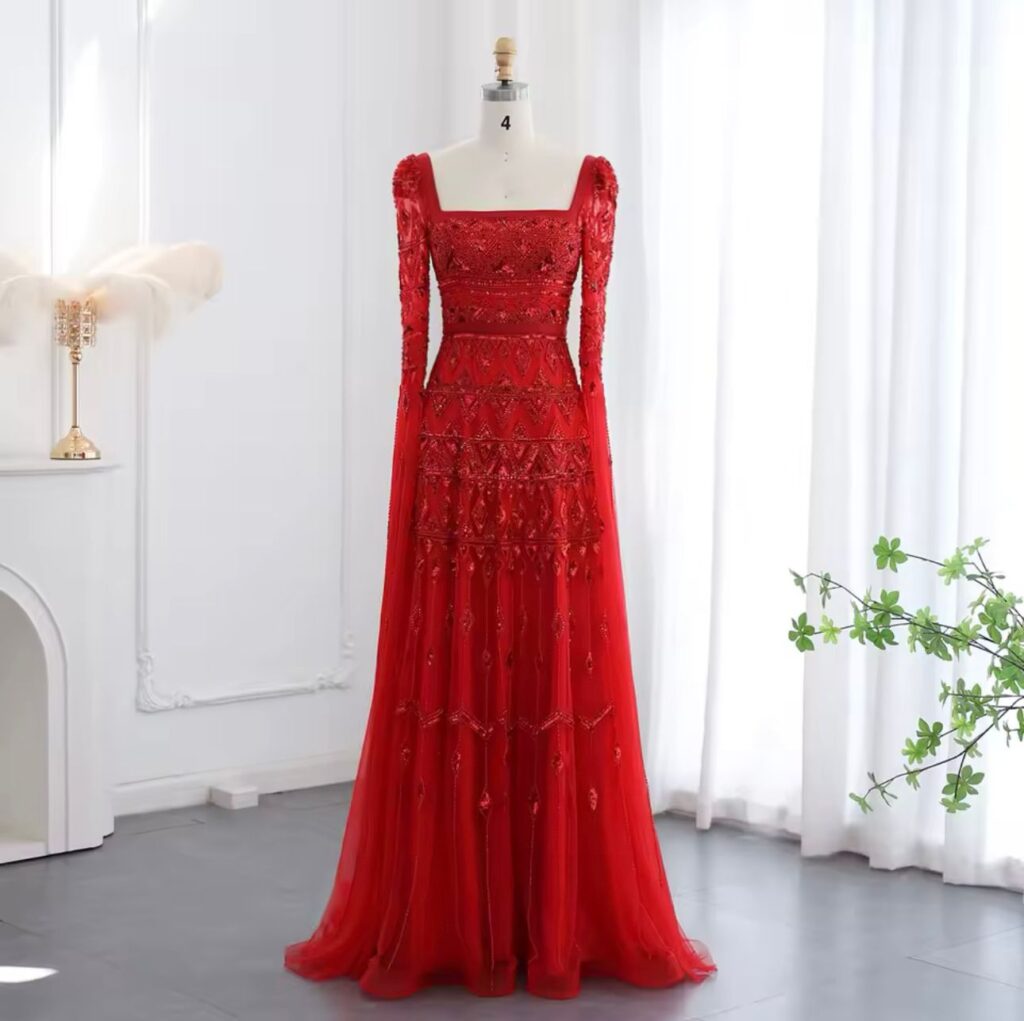  تفصيل فساتين سهره طويله